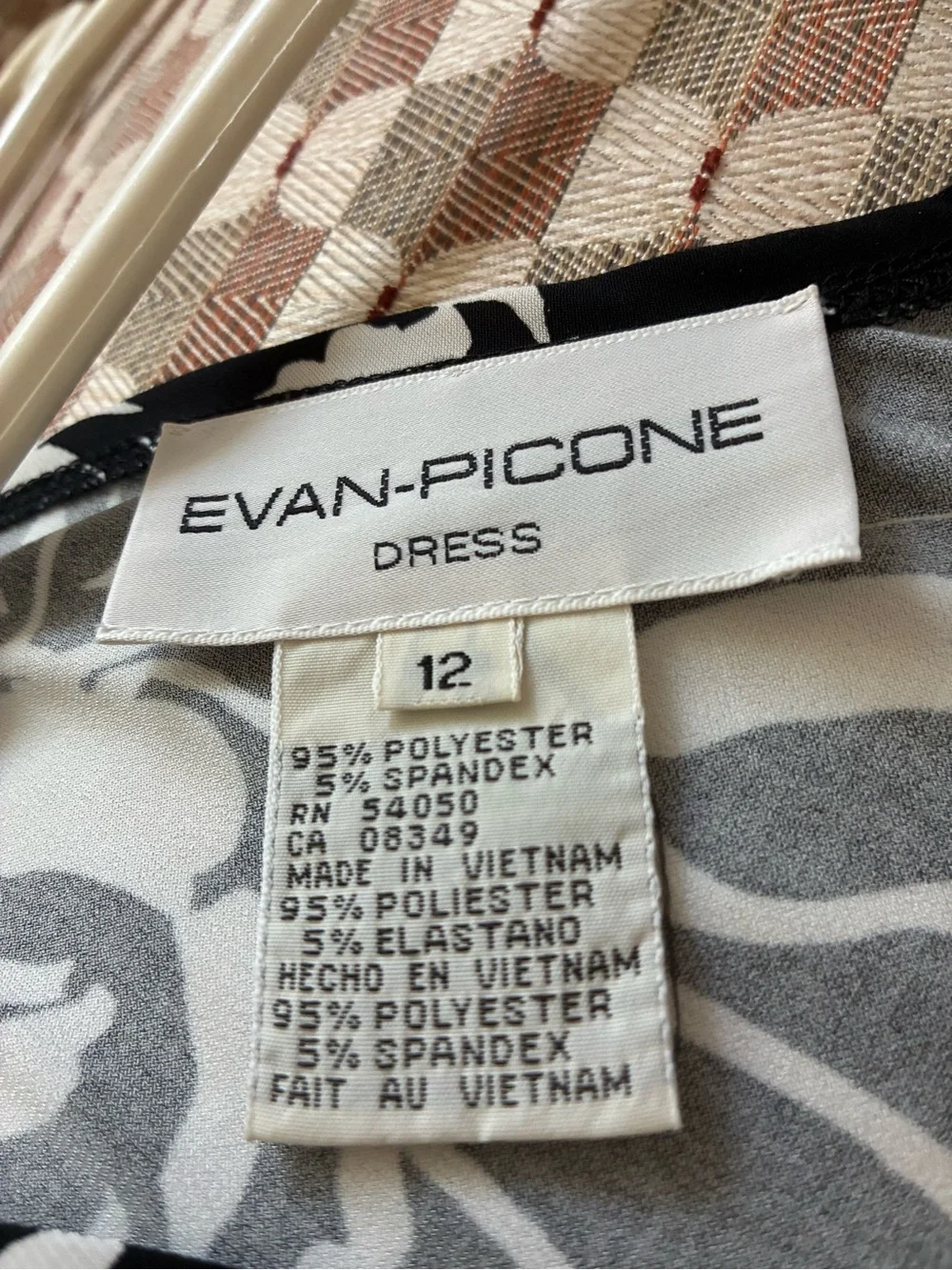 Evan Picone Black & White Floral Twist-Front Midi Dress - Picture 6 of 6